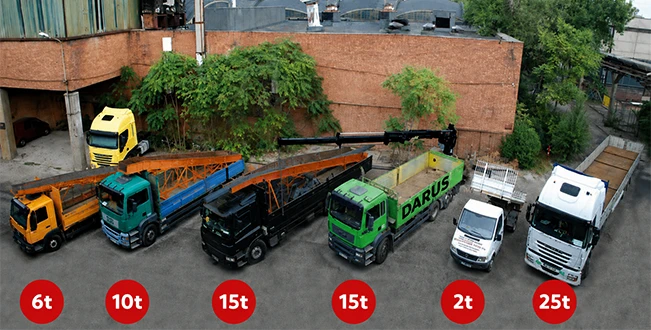 Saját járműpark, 25 tonnás szállítási kapacitás Magyarországon